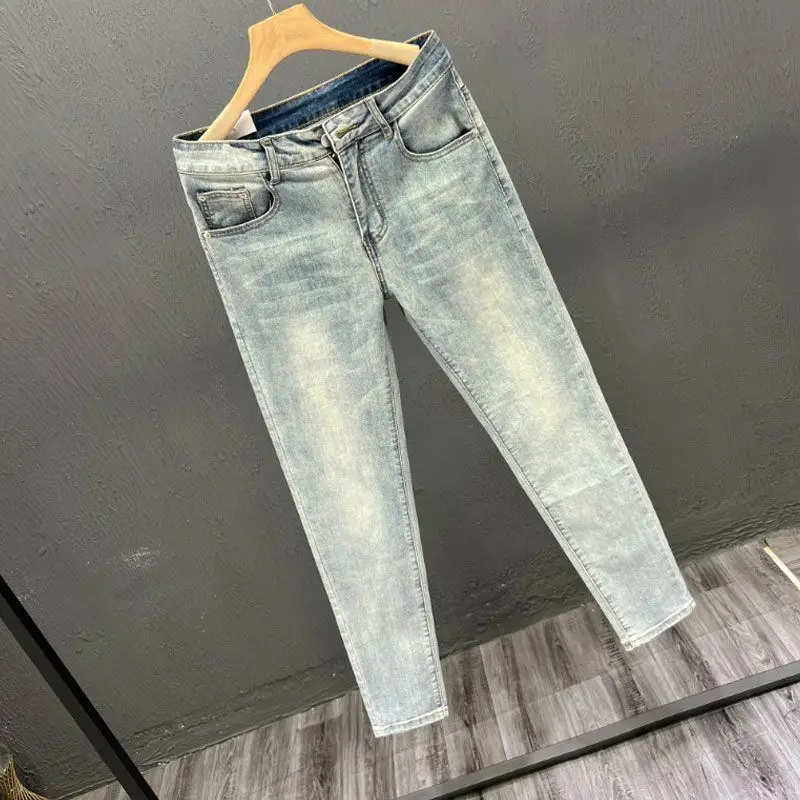 Fashion Men's Stretch Skinny Jeans Vintage Casual Denim Pencil Pants Spring Autumn Korean Designer Clothes Men Boyfriend Jeans