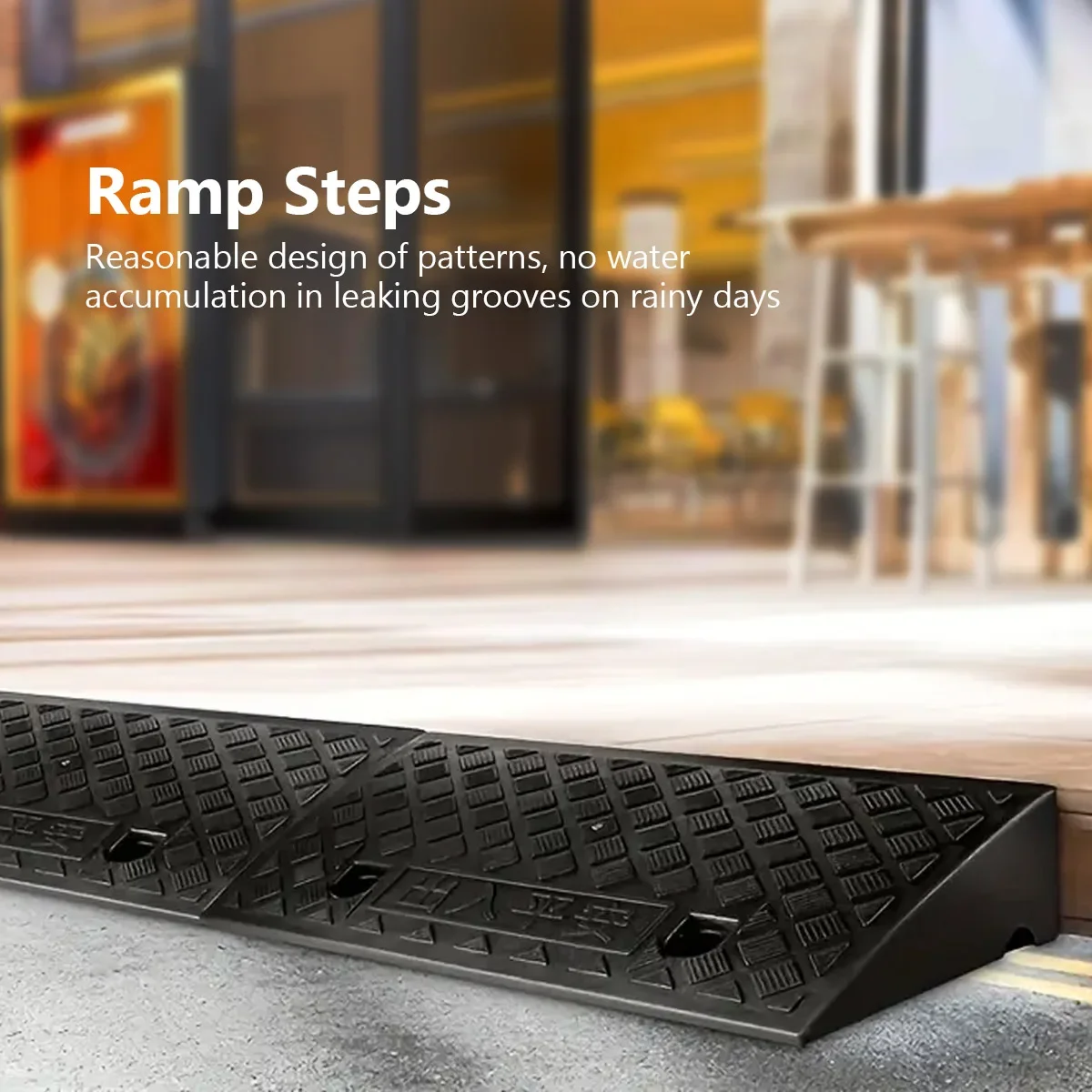 

Portable Car Threshold Ramp Plastic Curb Ramp With Textured Surface Height For Driveway Loading Dock Sidewalk Shock-absorb