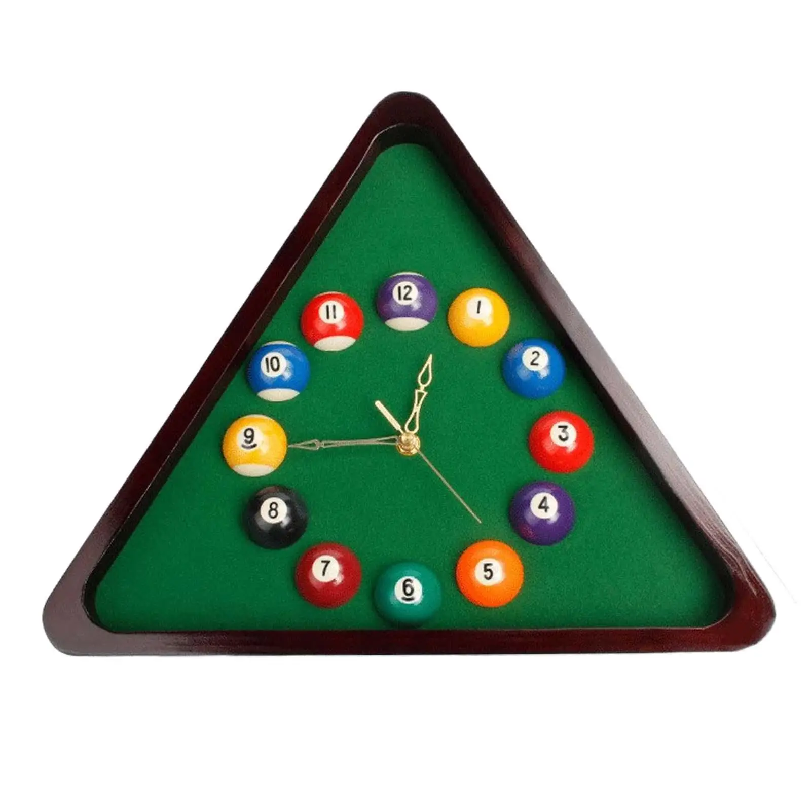 Billiards Theme Wall Clock Wood Frame Decorative Stylish Battery Powered for Guest Room Sturdy Easily Install Multipurpose