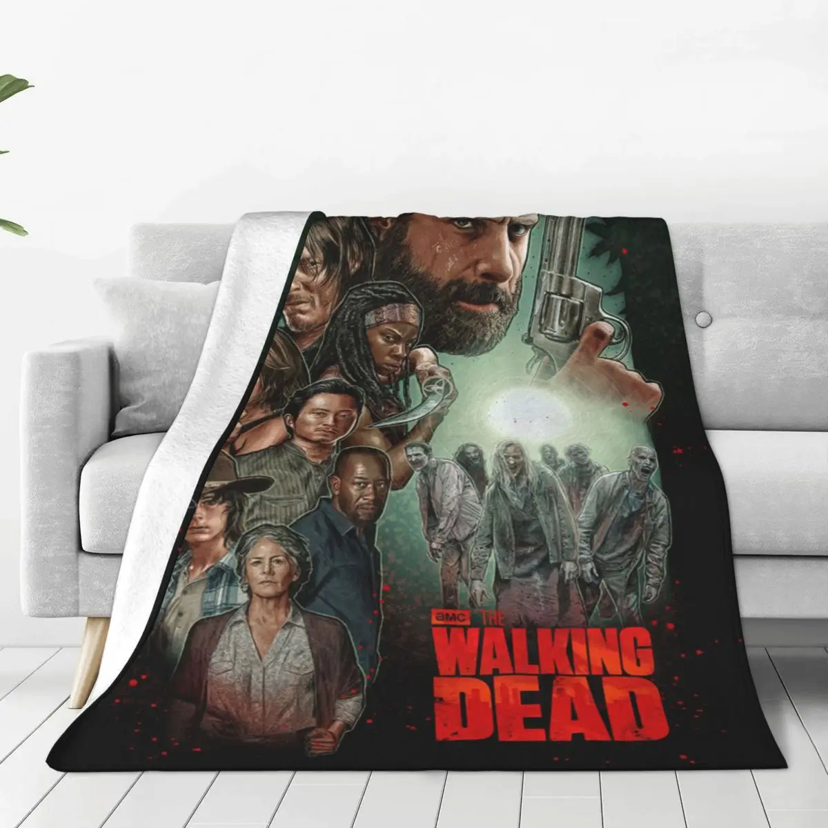 The Walking Dead Coral Fleece Plush Throw Blanket Horror Movie Daryl Dixon Rick Grimes Blanket for Home Outdoor Ultra-Soft Quilt