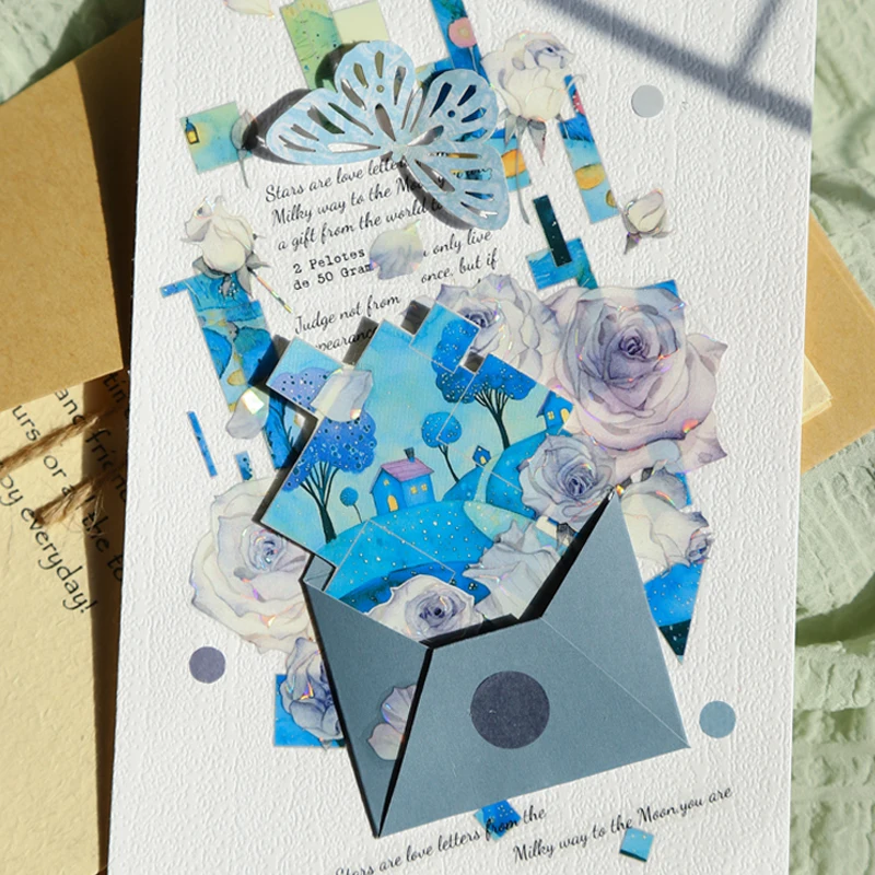 Mr. Paper Weaving Dream Sticker Set 6 Styles Oil Painting Art PET Sticker for Journal Craft