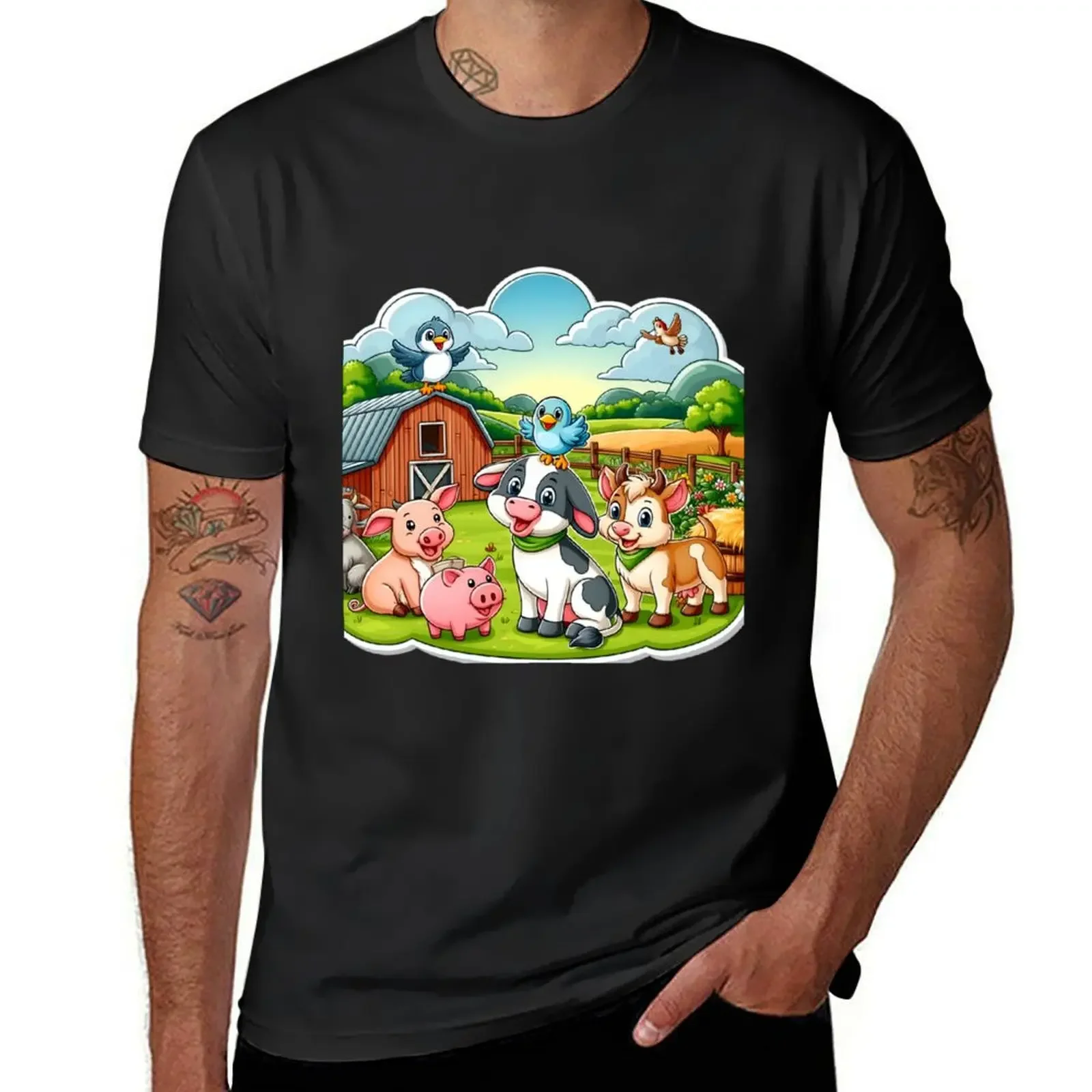 Heartfelt Harmony: Advocating for Farm Animals with Compassion. T-Shirt hippie clothes tees oversizeds men t shirt