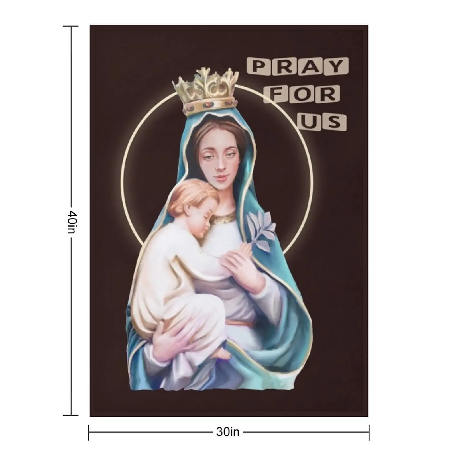 Virgin Mary and Baby Jesus Throw Blanket Designers Loose Warm Sofa Beautifuls Kid'S Blankets