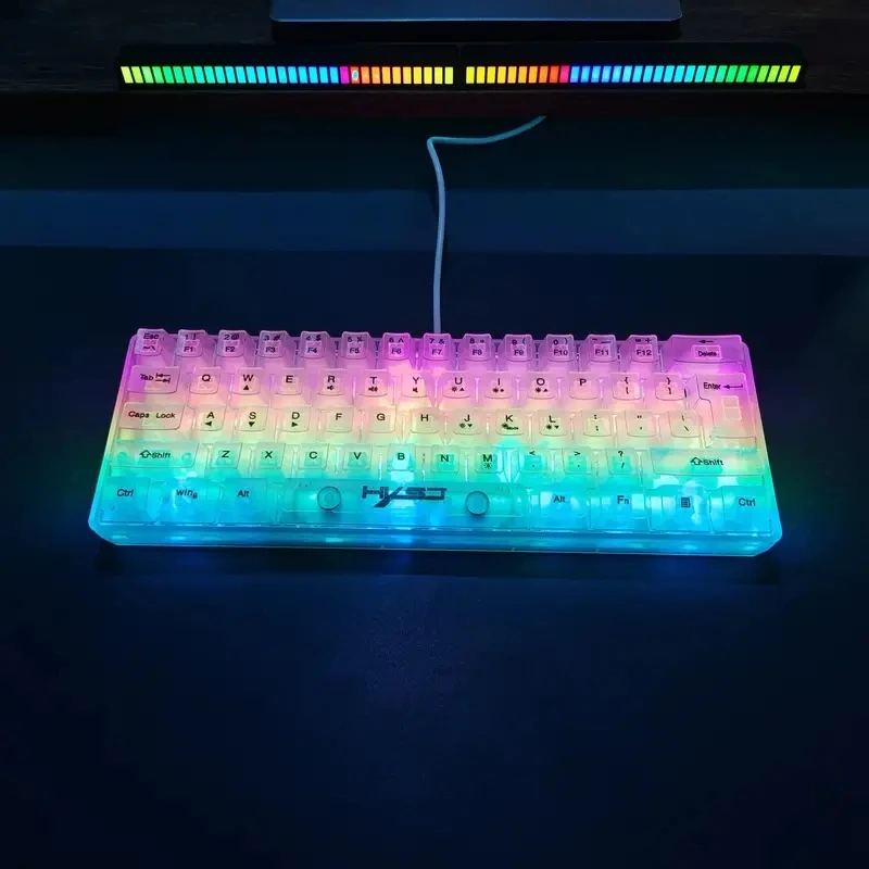 Imagem -06 - Teclado com Membrana Mini Gaming com Fio Teclas Double Shot Retroiluminação Rgb Ultra-compacto Impermeável 61 Teclas 60