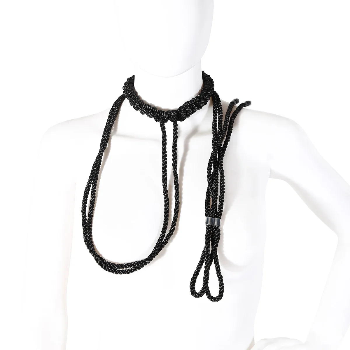 Bondage Rope Braided Simple Collar With Long Tow Rope BDSM Collar Cotton Rope Collar Multifunctional Gaming Accessories