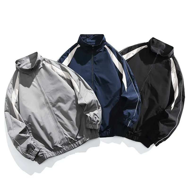 Chaqueta de béisbol reflectante de retazos informal para hombre, abrigo de primavera y otoño para adolescentes, ropa de calle de moda, prendas de vestir exteriores juveniles