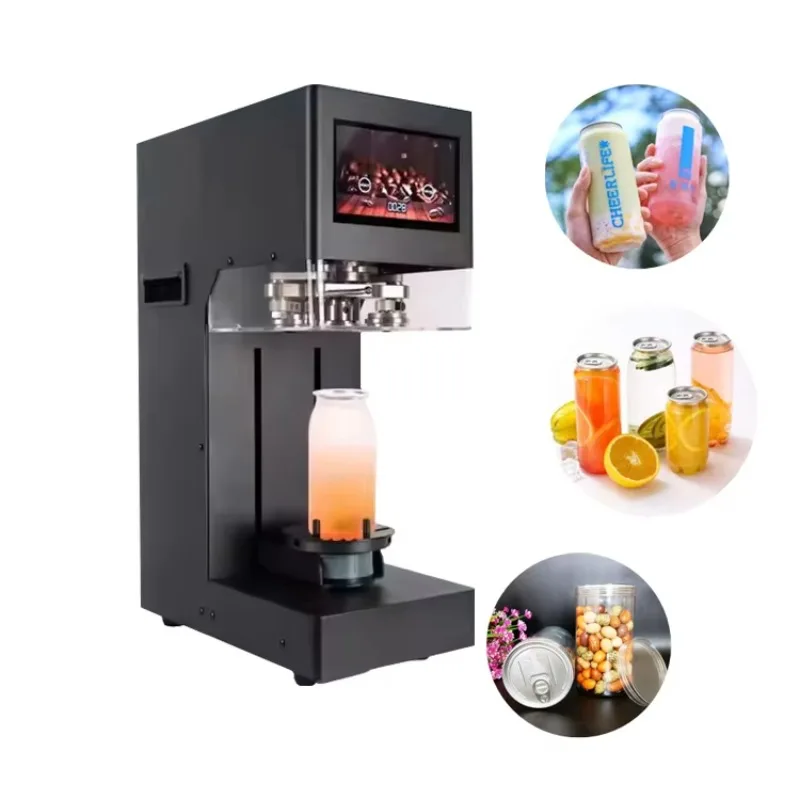 

2025 Full Automatic Pet Soda Aluminum Can Sealing Machine Milk Tea Shop Hot Sell Coffee Cake Juice Pop Can Sealer