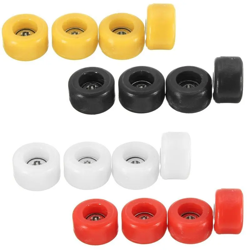 4 Pcs/Set Professional PU+Metal CNC Bearing Wheels for Wooden Fingerboard-ABFB