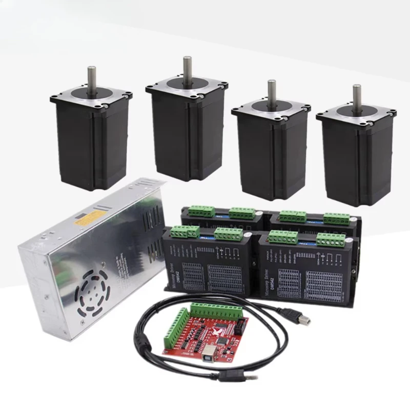 

CN Ru European Union numerical control router 4 axis kit 4pcs DM556 stepper motor driver + 4pcs NEMA 23 425oz motor