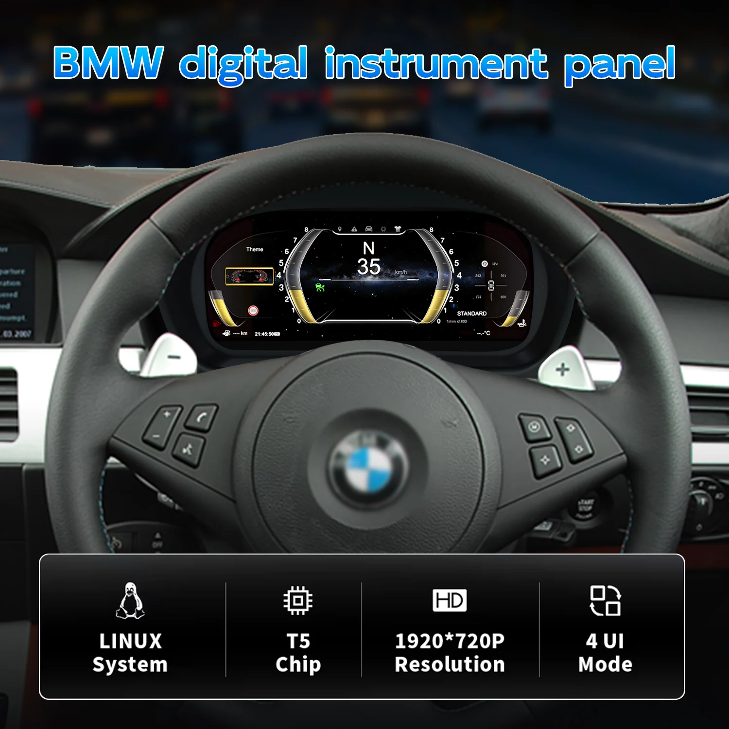 5 Series E60 Dashboard Displayer Digital Cluster Instrument Speedometer Wireless CarPlay For 5 Series E60