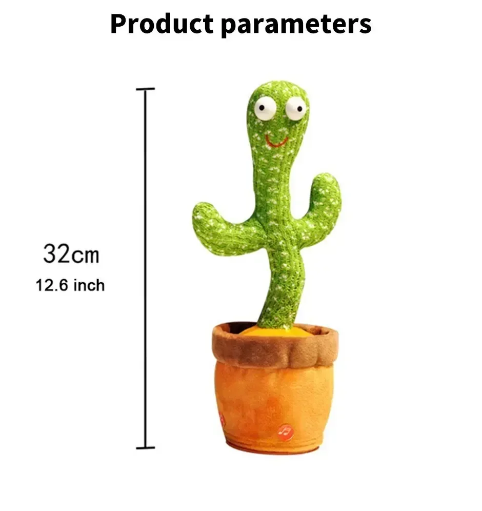 Intelligent Interactive Learning Cactus Music Toys Bring Fun Songs and Dances, Children\'s Education Voice Toys  voice changer