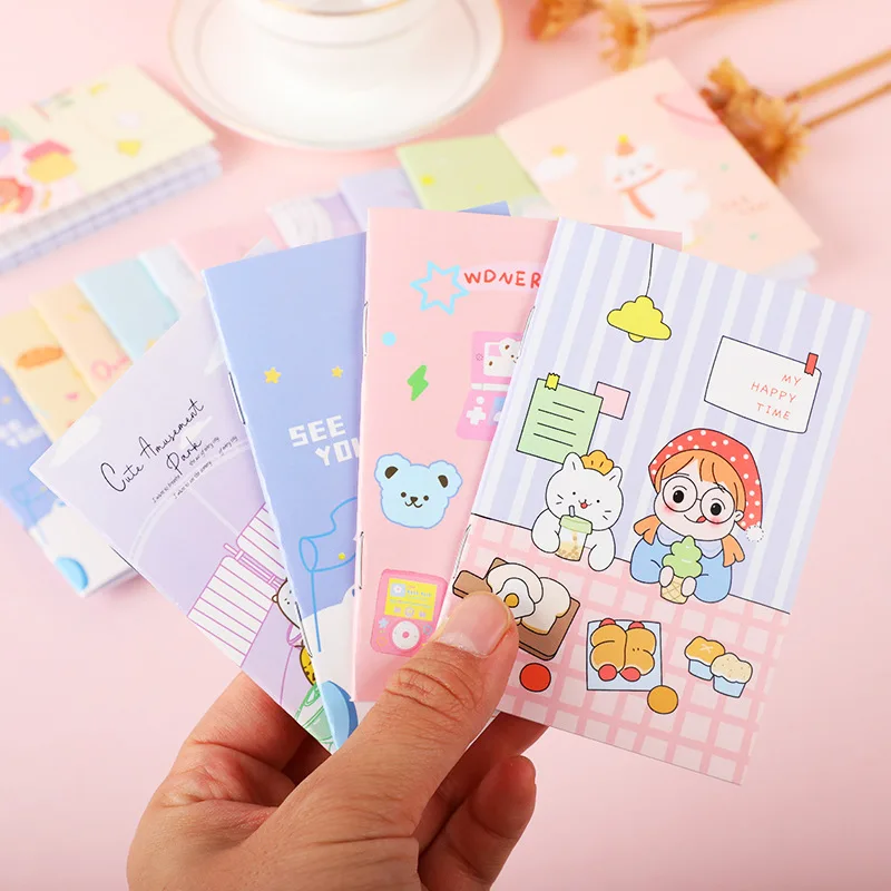 Cartoon creative mini book portable pocket book student reward small gift small  notebook notepad planners  agenda