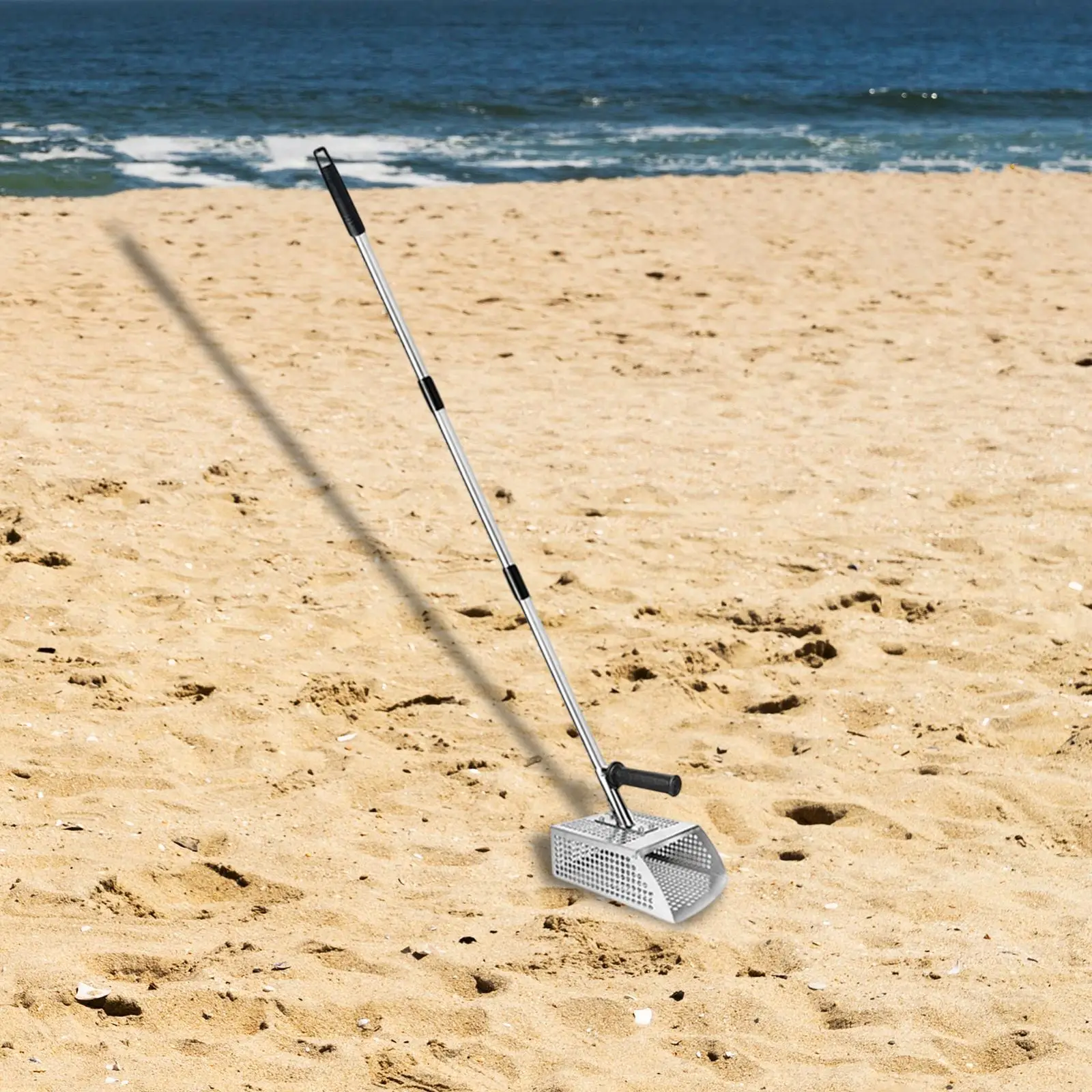 Long Handle Sand Shovel Garden Equipment Heavy Duty Sturdy Beach Digging Tool Versatile Portable Detachable Garden Rake Tool
