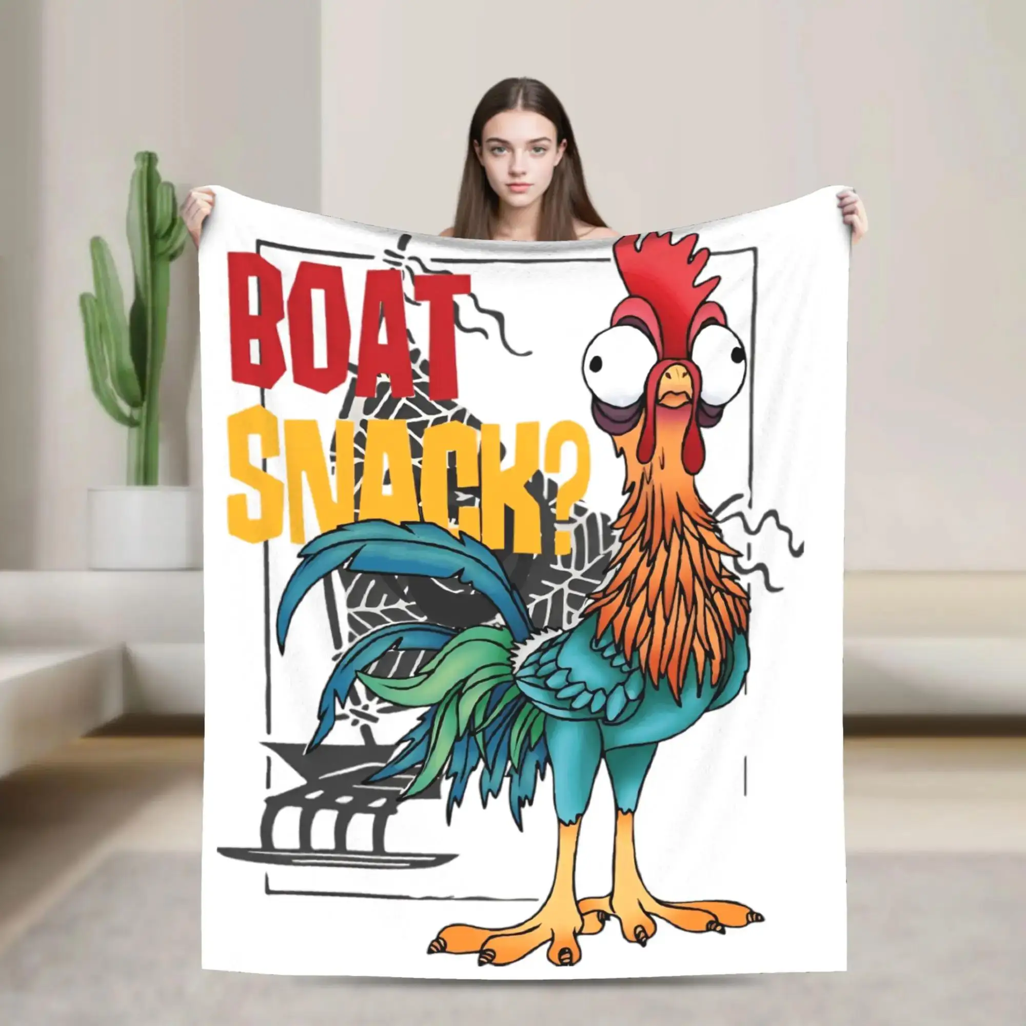 

Плюшевый плед Boat Snack Hei Hei Moanas с курицей для детей, мягкое фланнелевое покрывало для кровати или дивана