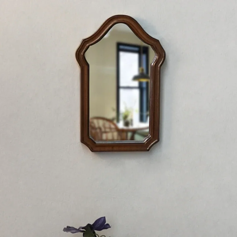 Basierte Escritorio decorativo Spiegel Retro Holz kleine unregelmäßige dekorativo Spiegel stehen Maquillaje Spiegel Raum dekor