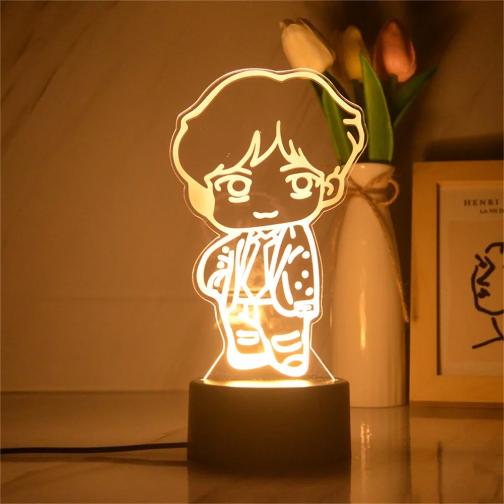 Neue Anime Lampe süße Jungen führte Nachtlicht Schlafzimmer Dekoration für Kinder Freunde Geburtstags geschenk Anime Neuheit 3D Nacht lampen