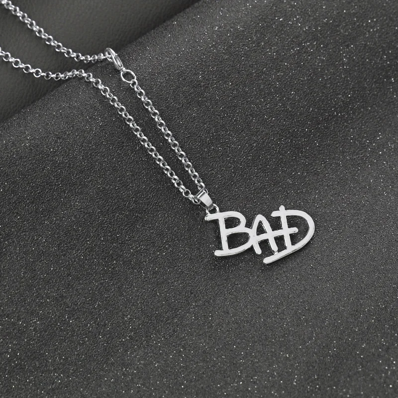 Artist Singer Michael BAD Necklace Rock Roll Everlasting Jackson  Hot Charm Punk Cosplay Accessories Fans Gift