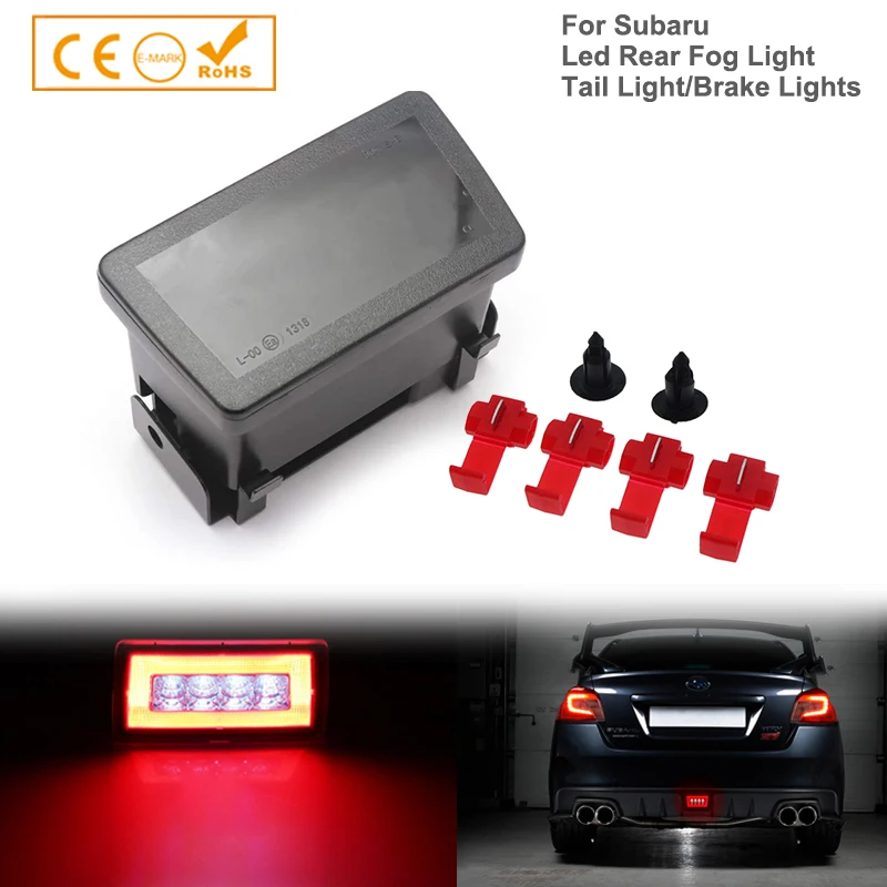 

Canbus F1 Style strobe LED Rear Fog Light Kit For 2011-up Subaru WRX STi Impreza XV LED Rear Fog, Tail/Brake 12V Red