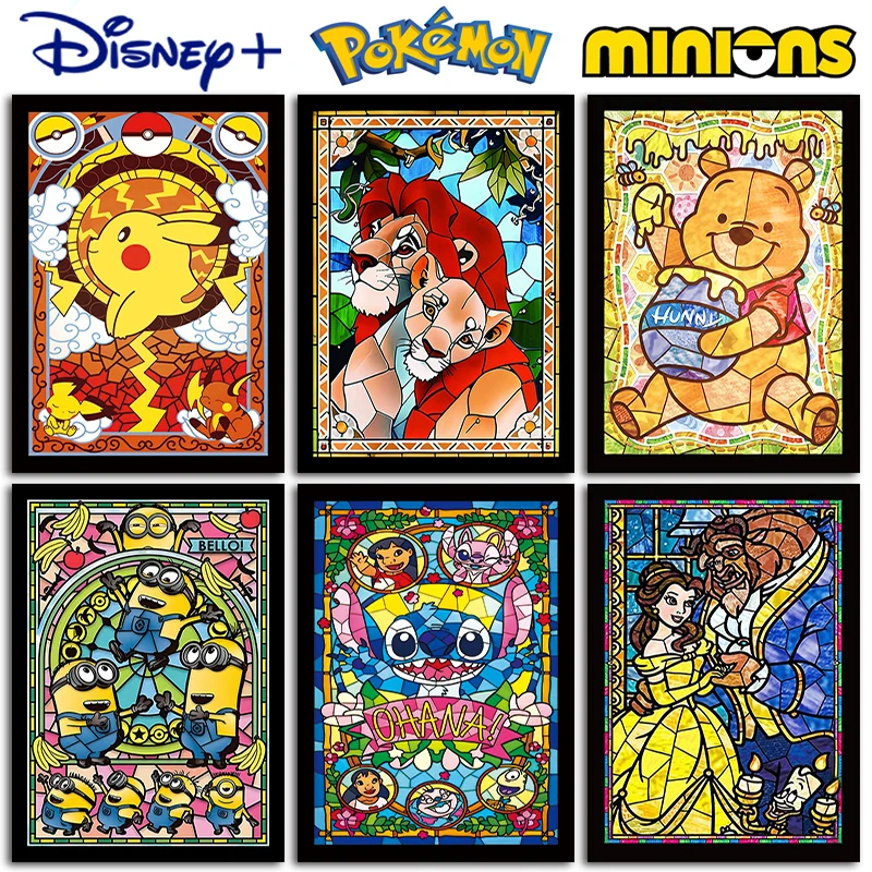 

5D Disney Princess Diamond Art Painting Mickey Mouse Pikachu Minions Full Square&Round mosaic embroidery Cross stitch Home Decor