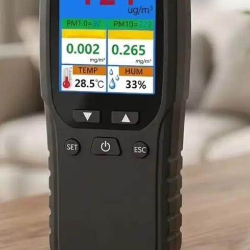 DM106A For Air Quality Monitor Temperature Humidity Pressure Detector With For Hd Color Screen Alarm For Home Office Car Indoor