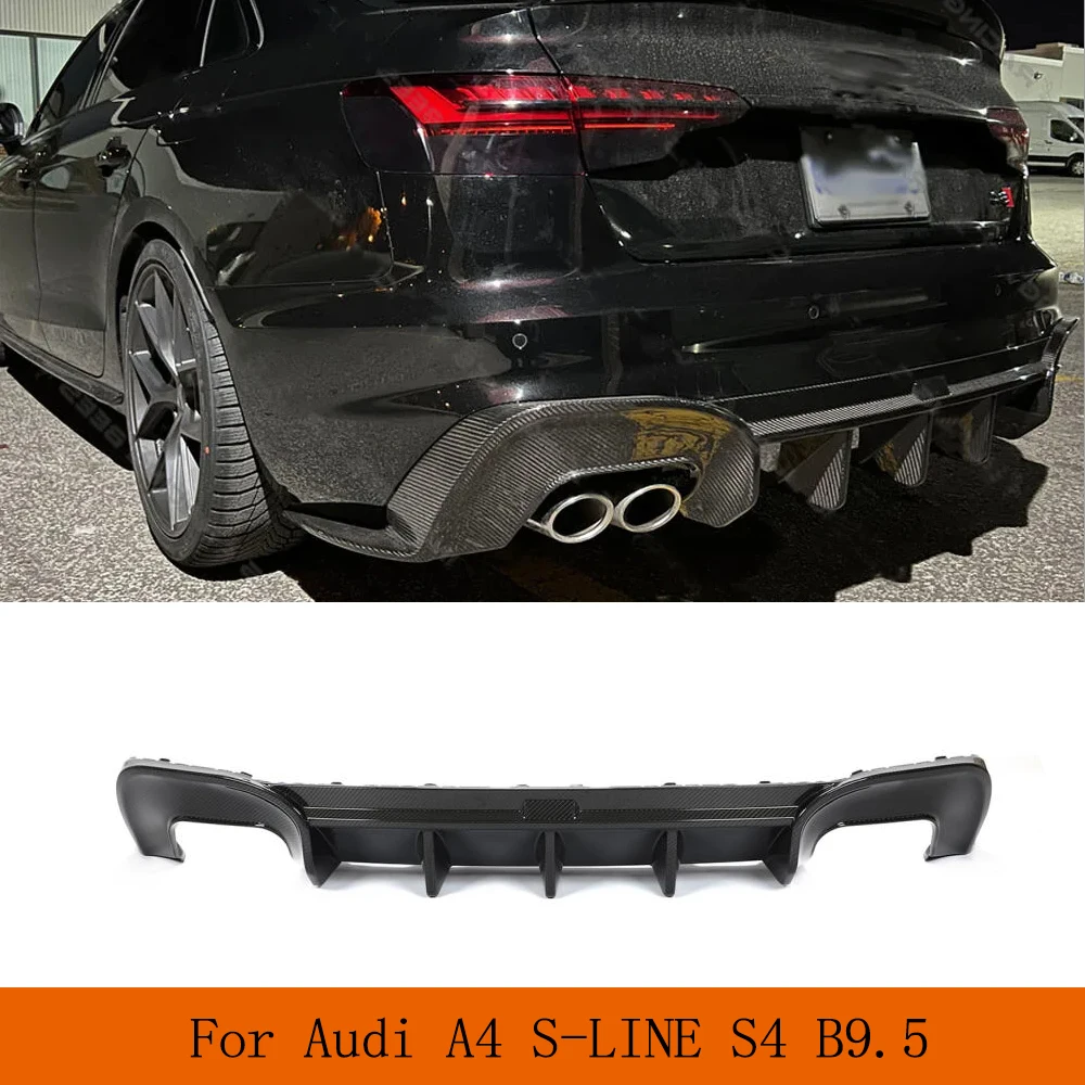 Prepreg DRY Carbon Car Rear Bumper Diffuser for Audi A4 B9.5 S-Line S4 2020-2023 Car Rear Bumper Diffuser Lip Spoiler