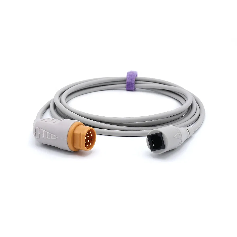 Compatible Dragers CB-91096  IBP Adapter Cable, 10-Pin Connector To Medexs Sensor, 3.2m