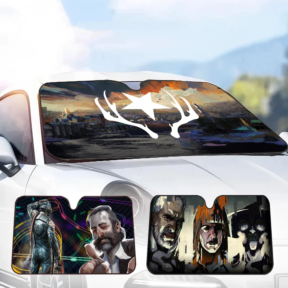 Disco Elysium verano coche sombrilla parabrisas delantero parasol bloqueador solar aislamiento térmico sombrilla retráctil