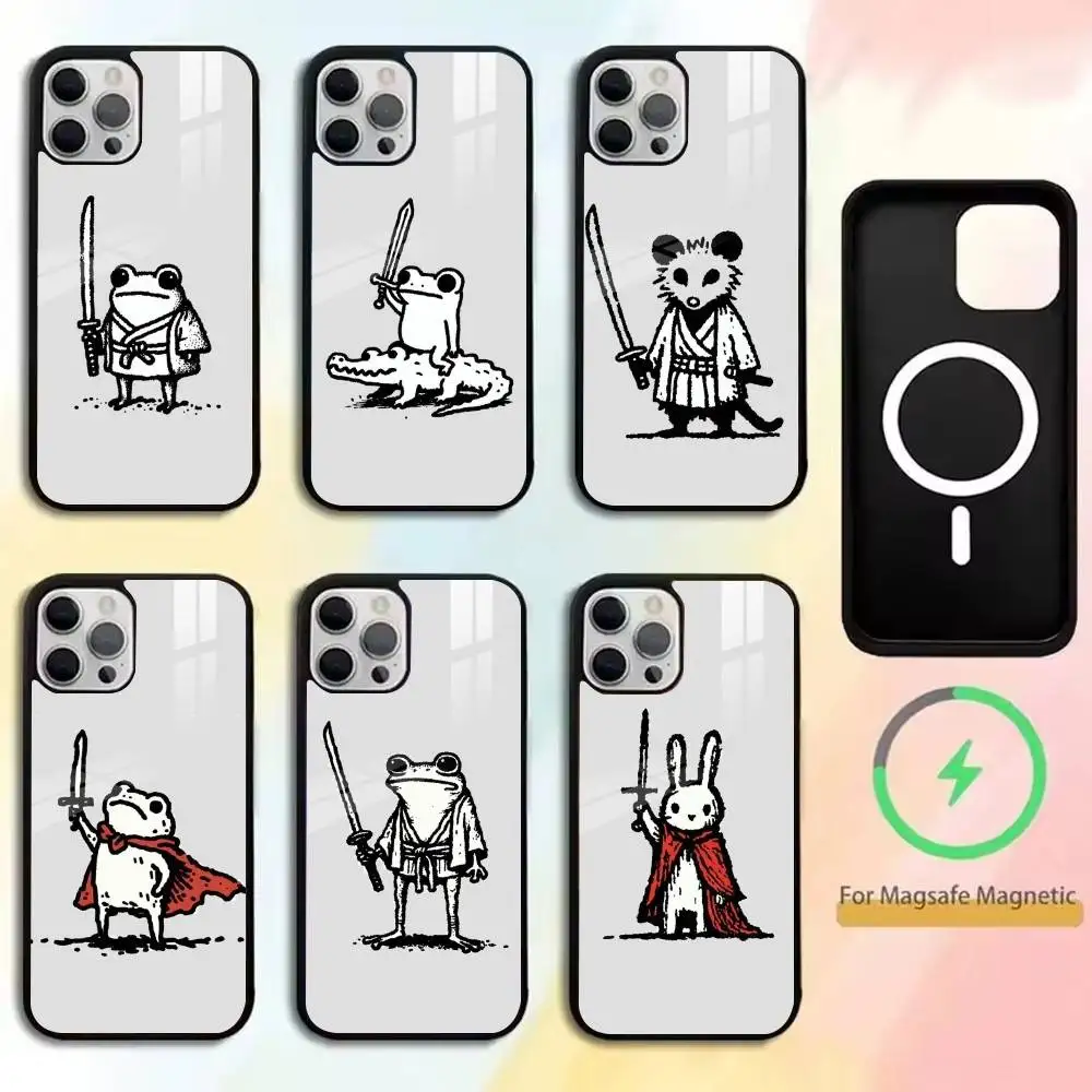 

Animals holding swords in their hands Phone Case For iPhone17,16,15,14,13,12,11 Plus,Pro Magnetic For Magsafe Wireless Charging