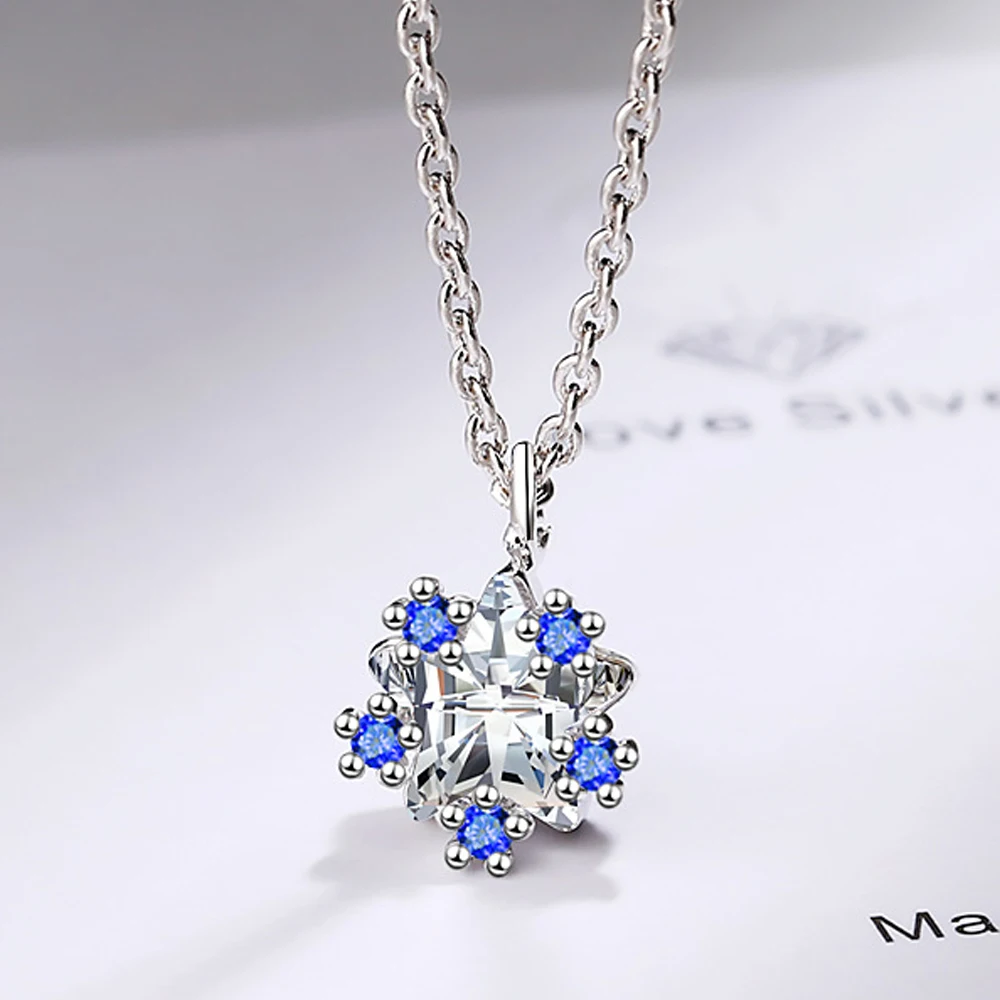 

925 Sterling Silver Snowflake Zircon Pendants Necklaces For Women Fashion Designer Luxury Quality Fine Jewelry GaaBou Jewellery