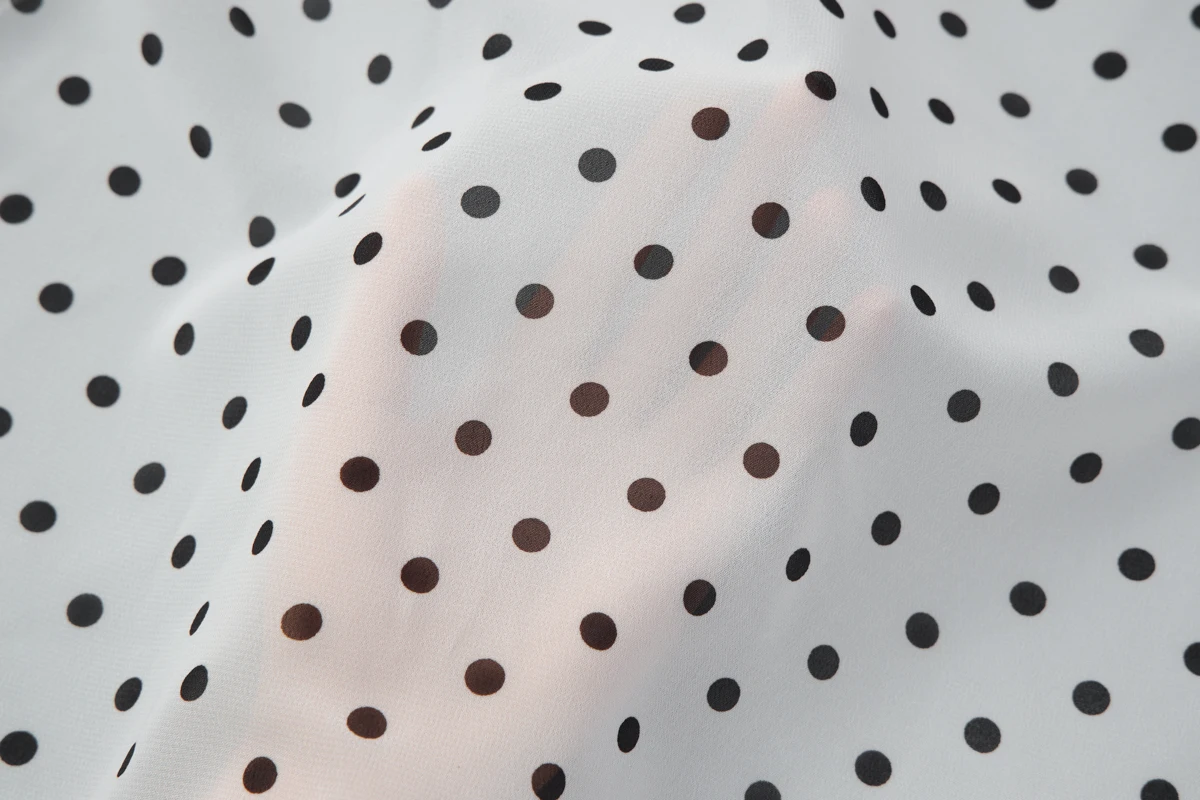 Hugcitar Polka Dot Print 2-teiliges Set mit langen Ärmeln, Schleife, sexy Crop-Top, Schlitz-Maxirock, durchsichtiges Mode-Outfit für den Strandurlaub – Detail 12