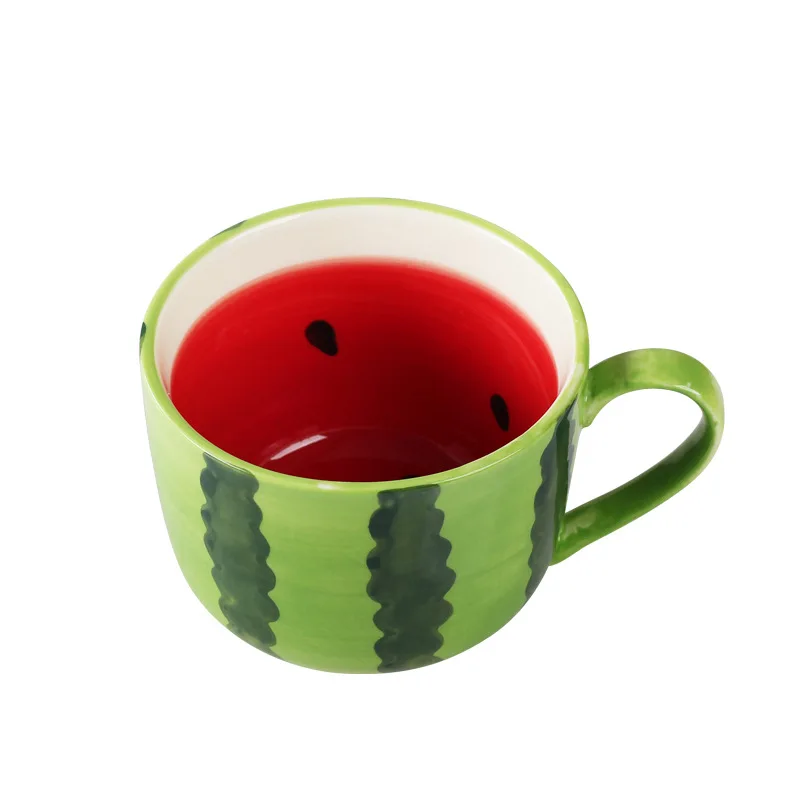 Cartoon anguria frutta tazza in ceramica tazze da colazione per uso domestico carino tazza da caffè per ufficio coppia tazze d\'acqua bicchieri