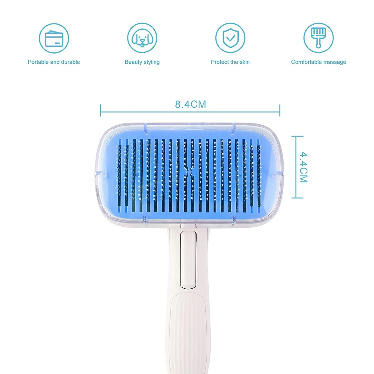 ABVJ-1 PCS ヘアリムーバー犬ブラシペットブラシペットブラシワンボタンでペットの毛をきれいにします