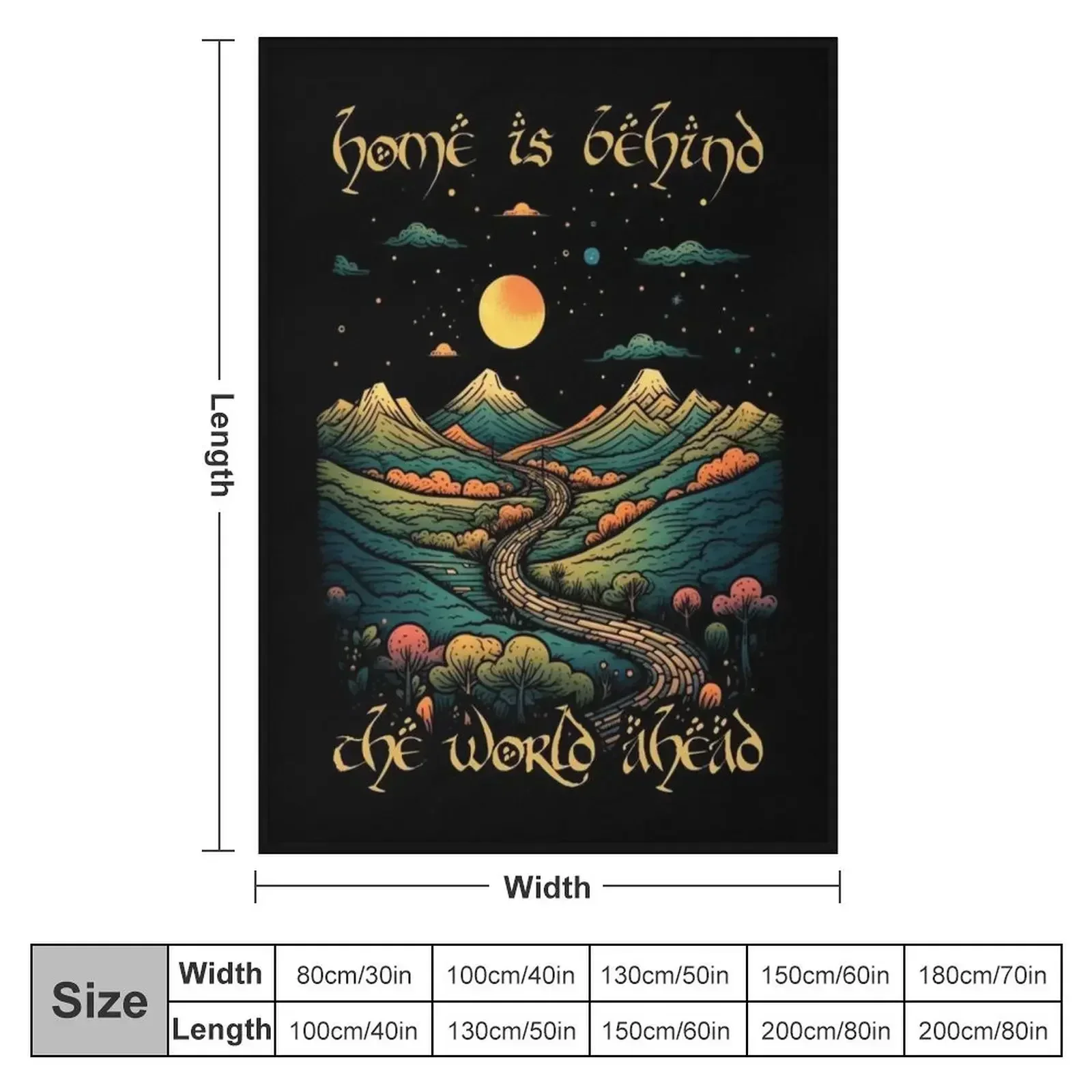 Home is Behind, the World Ahead - Start Night - Fantasy Throw Blanket couch cozy soft plush fuzzy picnic outdoor blanket
