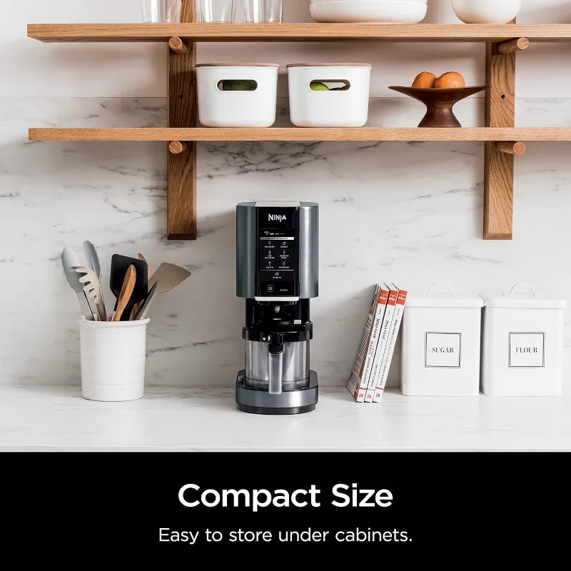 Ninja CREAMi, Compact Ice Cream Maker, Ice Cream, Gelato, Sorbet ,Milkshakes, Mix-ins, Smoothie Bowls & More, Black, NC299AMZ