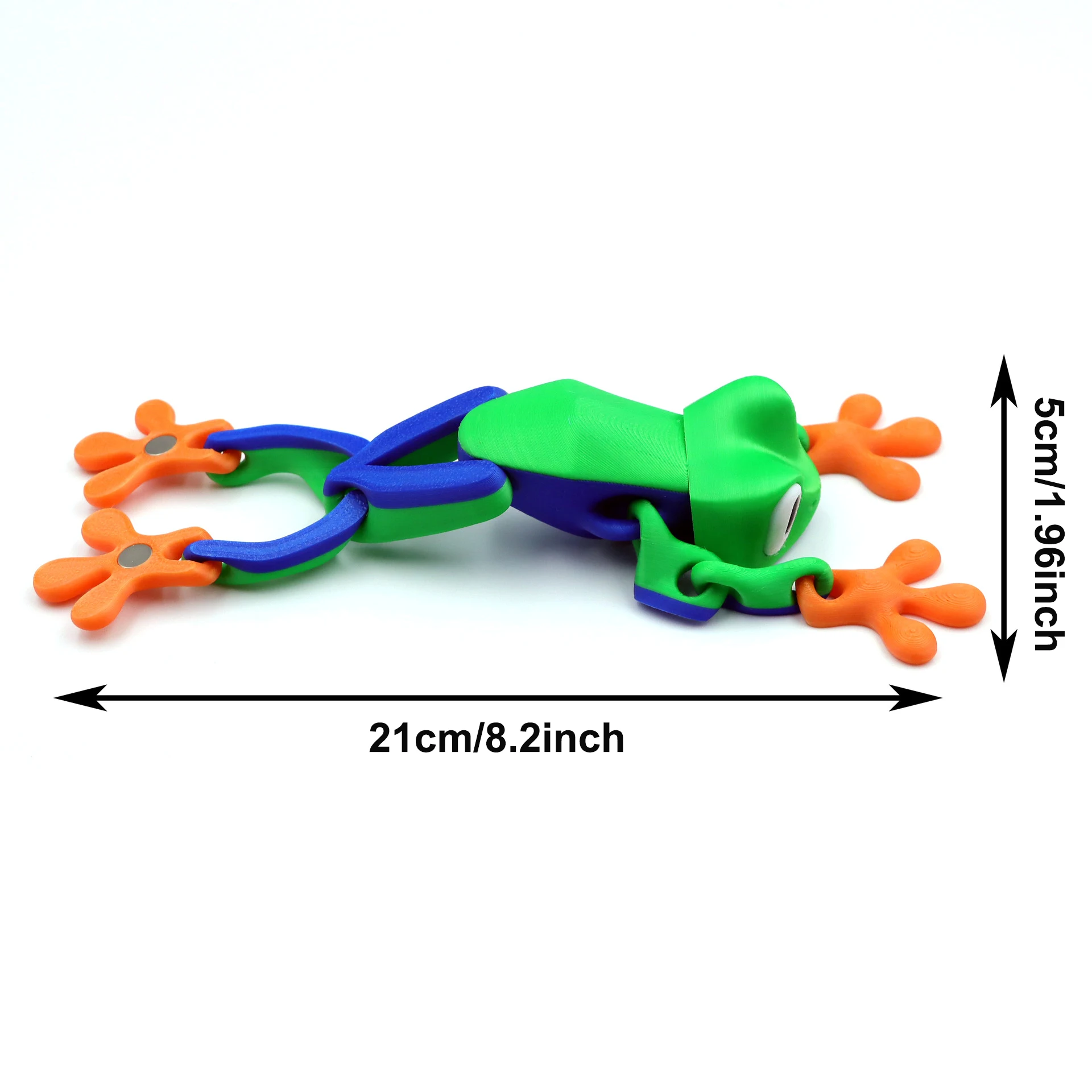 Large size 3D frog refrigerator magnet (length 21 cm, width 5 cm) suitable as a holiday gift, home decoration