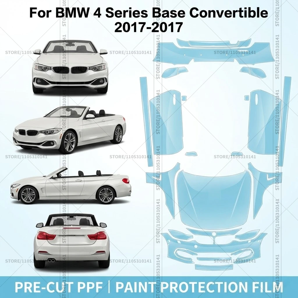 Pre-Cut Paint Protection Film PPF Transparent Car Film Automotive PPF Full Vehicle For BMW 4 Series Base Convertible 2017-2017