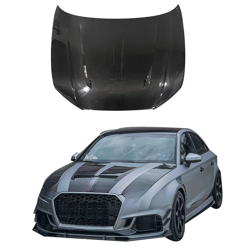 

High Quality Dry Carbon Fiber Car Engine Hood Bonnet Cover Car Accessories for A3 S3 RS3 2017-2019