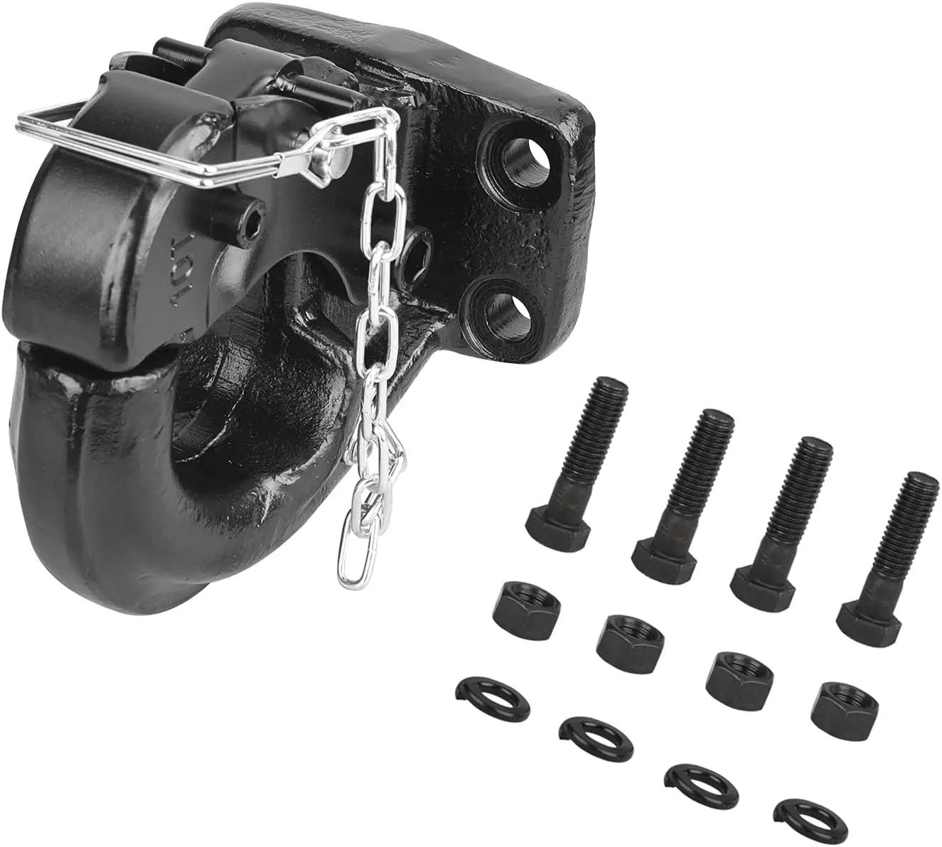 

10-Ton Pintle Hook Trailer Hitches Receiver Hook for 2-1/2 Inch Lunette Ring with Mounting Kit, 20000 lbs