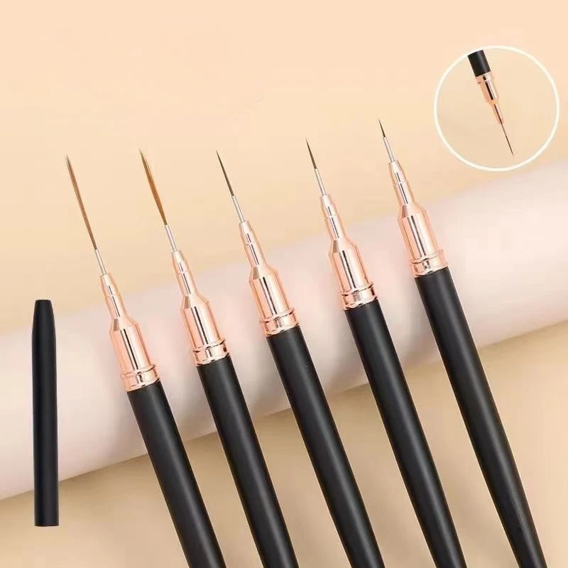 Japanese Ultra-Thin Liner Brush Set - Professional Nail Art Painting Brushes for Floral Line Designs Complete Manicure Tool Kit