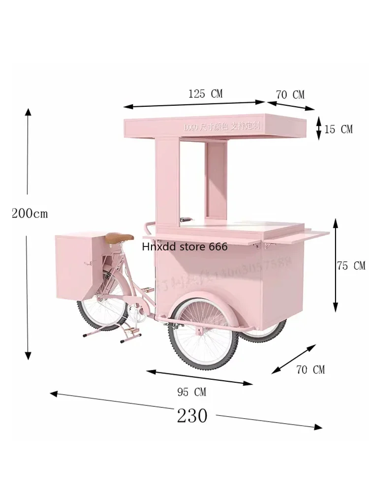 Outdoor stall car creative tricycle milk tea sale night market display stand snack car