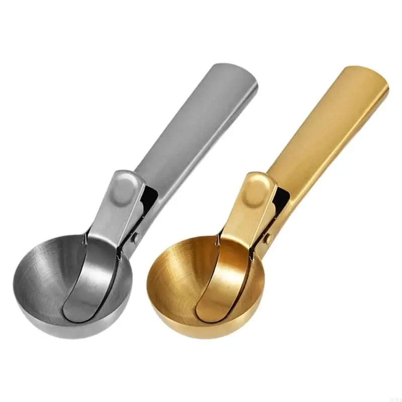 

97BA Triggers Ice Cream Scoopers Heavy Gauges Stainless Steel Dishwasher Scooping Tool For Freezing Treats Baking Needs