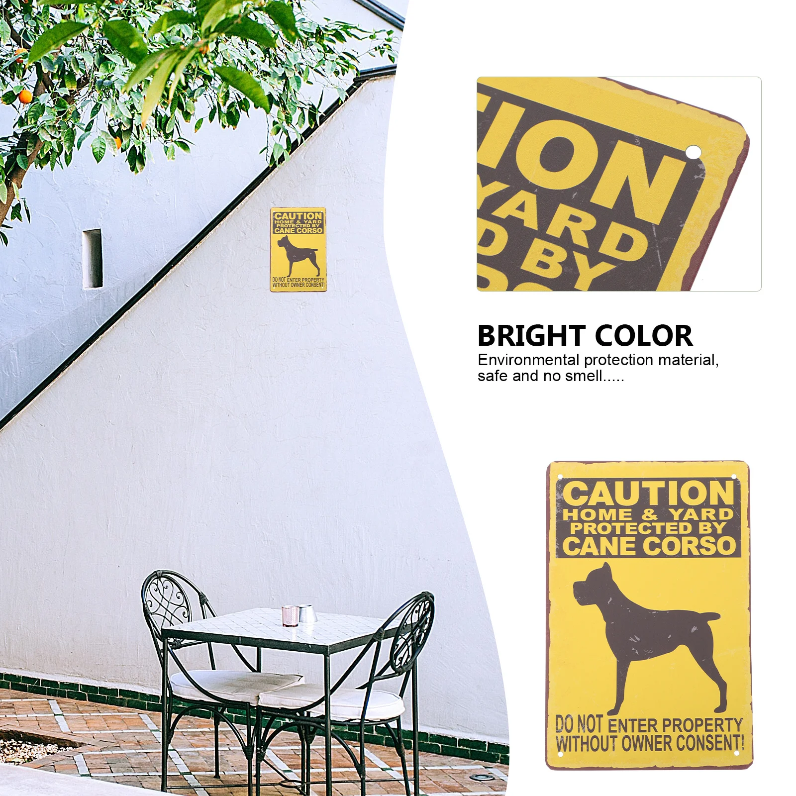 

2Pcs Garden Warning Sign Vintage Iron Painting for Lawn Yard Decor Warning Signs Iron Painting Signs