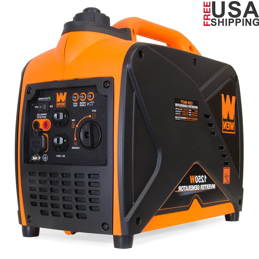 1250W Super Quiet Portable Inverter Generator CARB Compliant Clean Power Camping Tailgating Power Outages 120V USB Ports