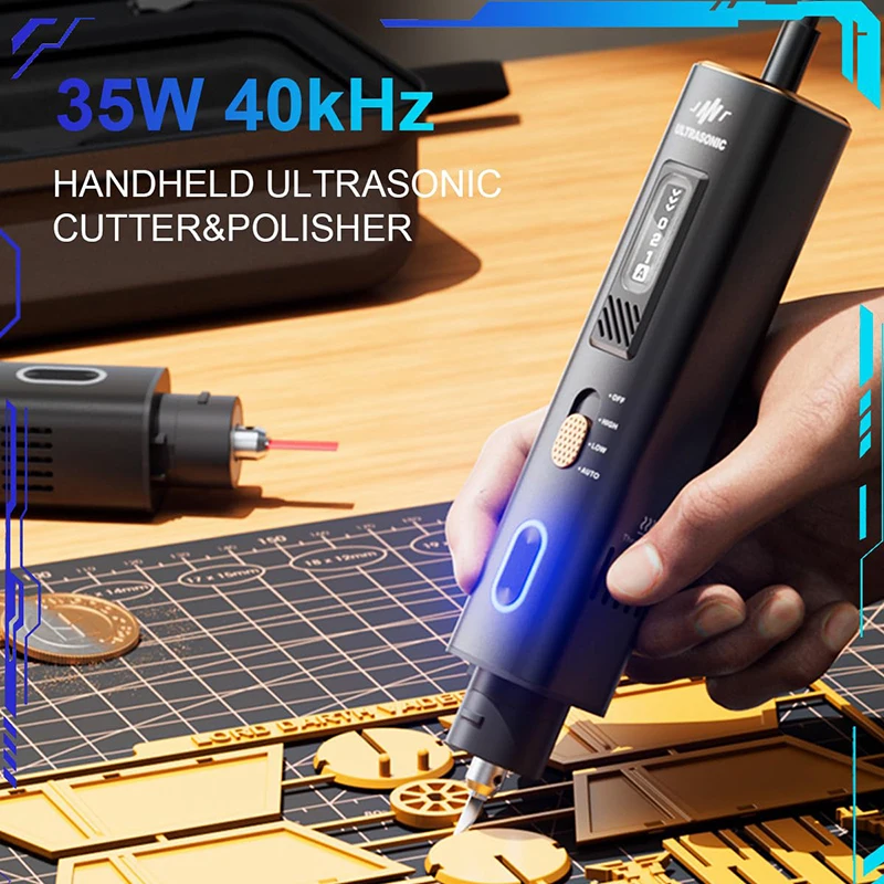 

Ultrasonic Cutter&Polisher Model Trimming Knife DIY Crafts Ultrasonic Plastic Cutter Man's Gift Powerful Power Engraving Tool