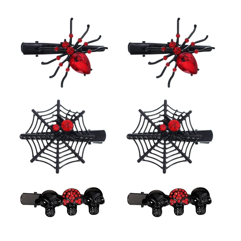 Novelty Scary Spider Skull Shape Hair Clip Halloween Costume Headwear for Women Party Anime Party Hair Non Slip Supplies