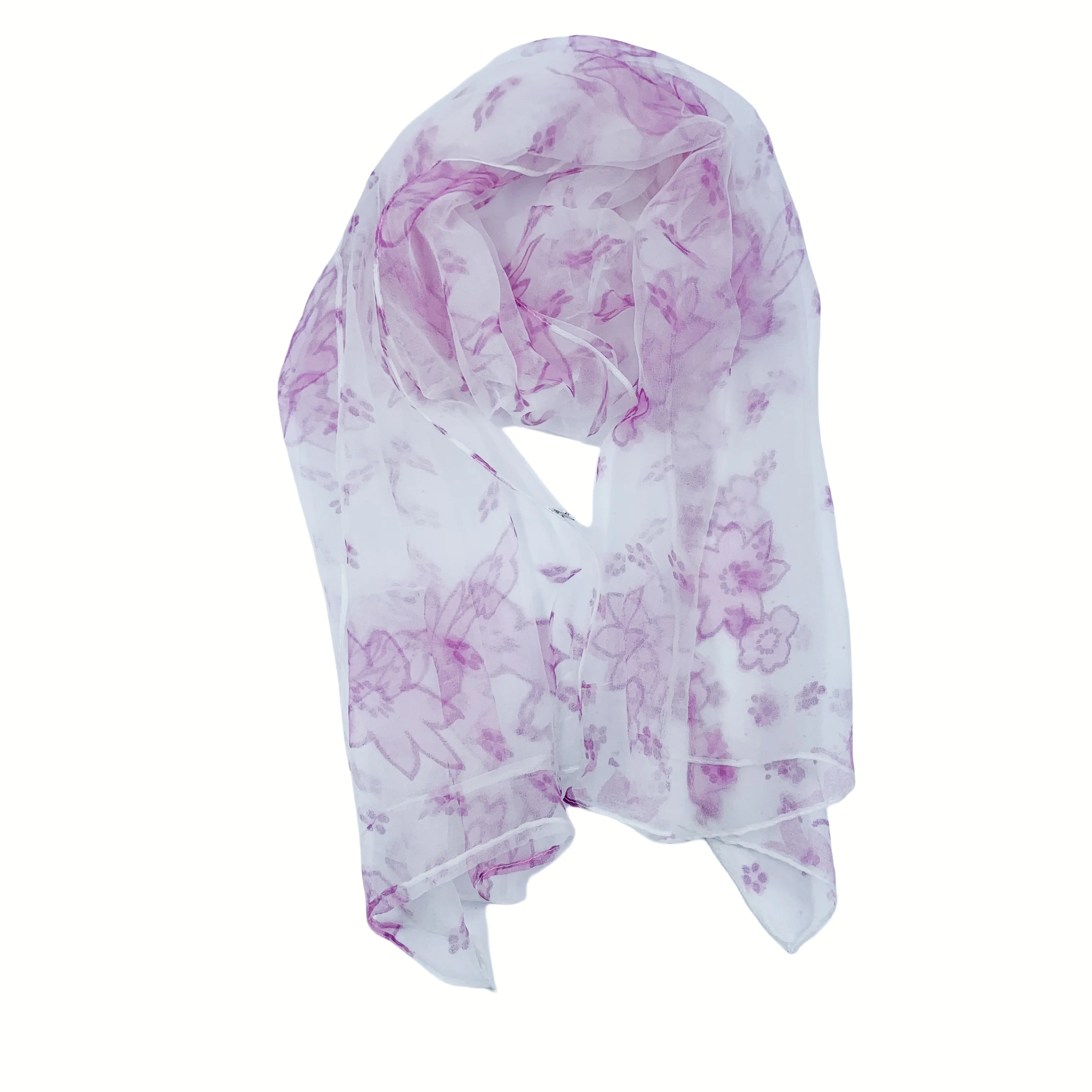 

100% pure silk scarf brand new fashion scarves 50Cm*150Cm Neckerchief pink flower inflorescence