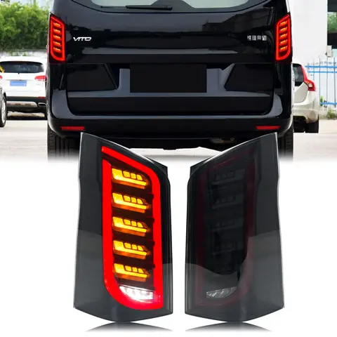LED Tail Lights for Mercedes Benz Metris W447 2016-2023 Sequential Turn Signal Black Rear Lamps Assembly [Not Fit V220d/V260]