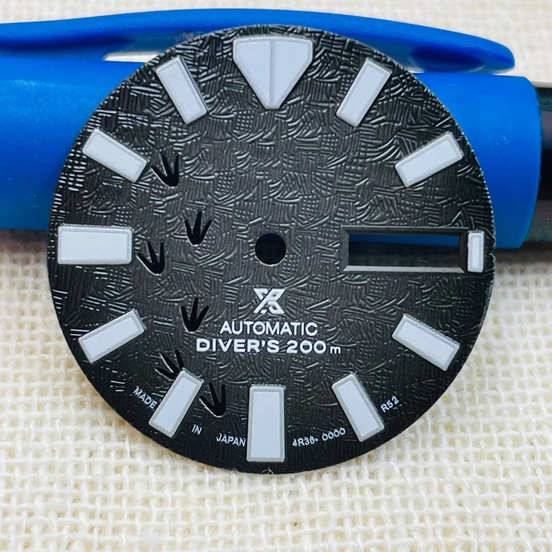 Циферблат часов 28,5 мм, S-циферблат с принтом когтей, светящийся двойной календарь Prospex, подходит для NH35, NH36, циферблаты, автоматический механизм