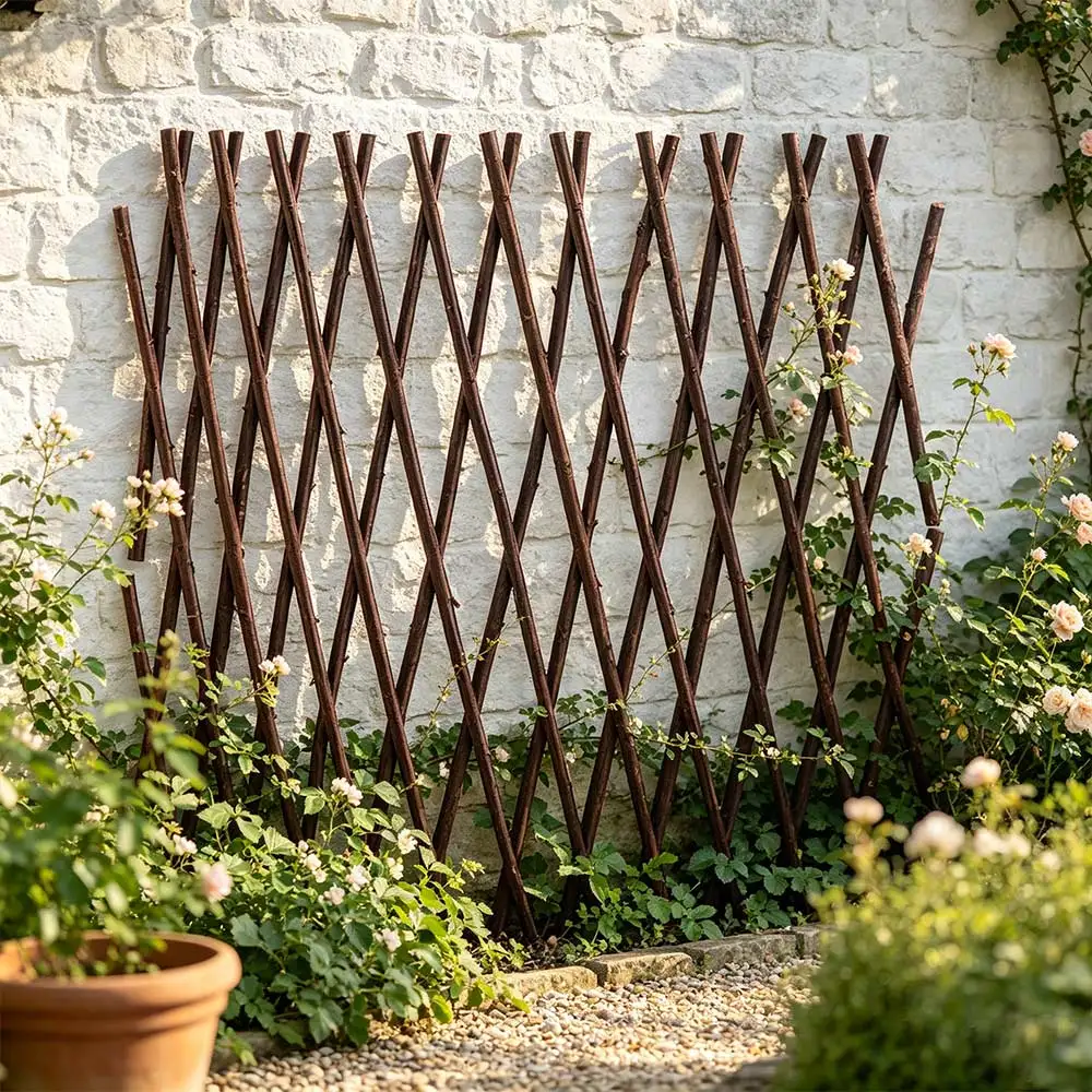 Landscaping Courtyard Decorative Expandable Willow Garden Trellis Fence Lattice Plant Support