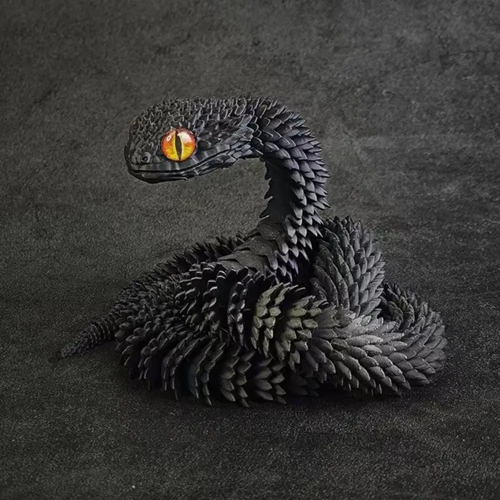 Articulated Snake Decor Decorative Snake Toy Articulated Snake Figurine with Movable Joints 3d Printed for Home for Bookshelf